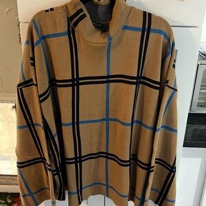 NWOT ELOQUII mock neck Windowpane Plaid sweater 26/28